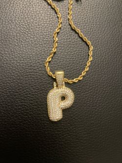P Letter Pendent Real Silver S925 Plated Gold!!!