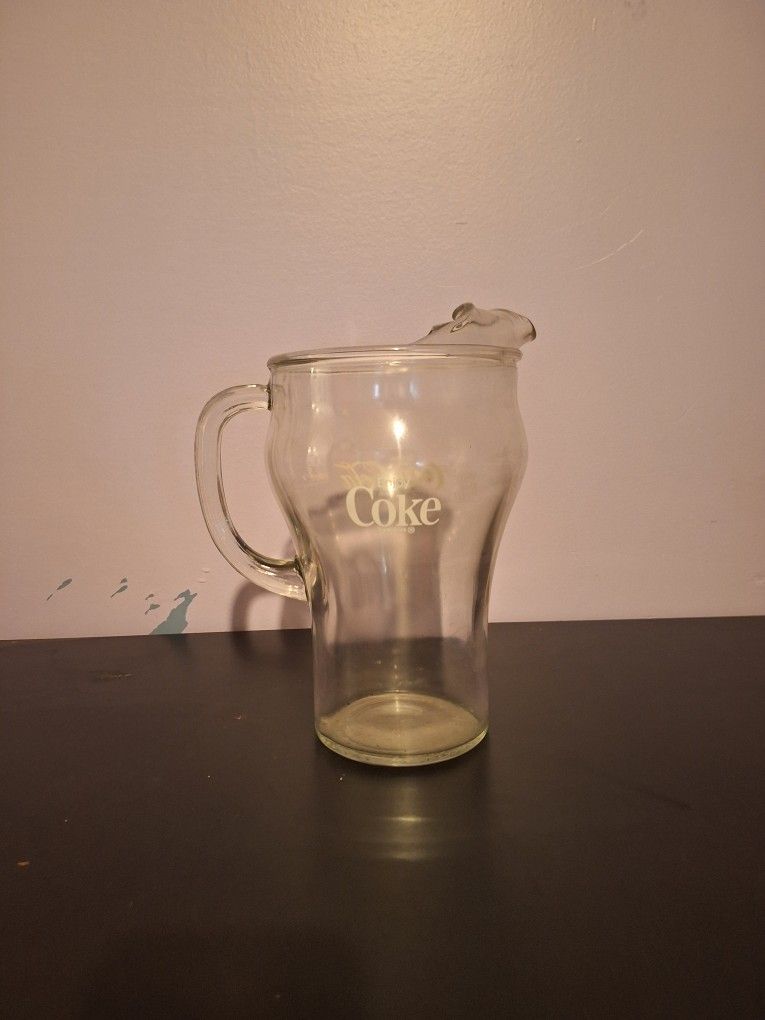 Vintage Glass Coke Pitcher