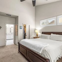 Master bed, king Slade bed