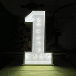 Marquee Number 1  30 inches . White.  Plywood 3/4 