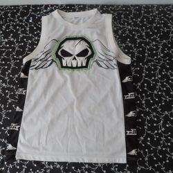 vintage rare no fear skull wings jersey shirt
