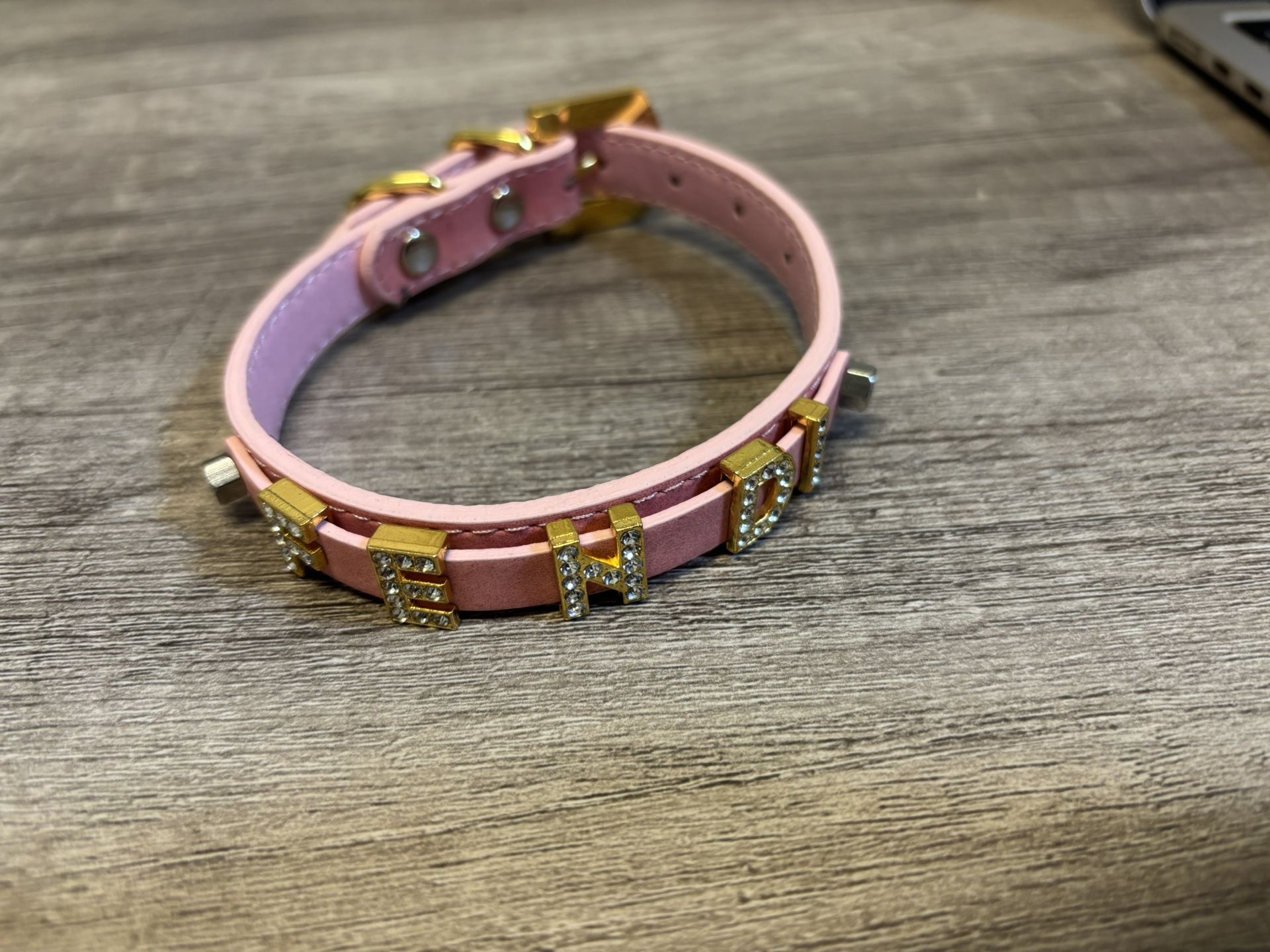 Pink Suede FENDI Pet Collar (Brand New)