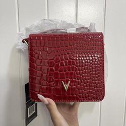 Vanessa Williams Red Faux Leather Crossbody Bag - Brand New 