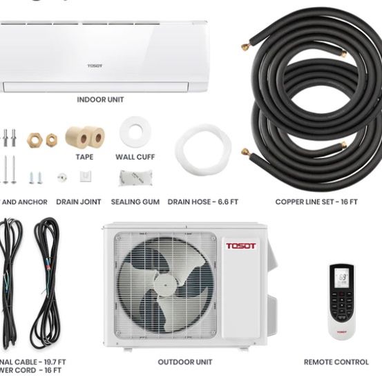 TOSOT & GREE Air conditioners Heat pump Mini Split Air Conditioning 12000 btu WI-FI enabled & HVAC service