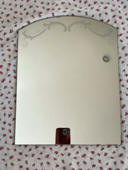 Antique Arched Etched frameless Mirror | Bohol Cottagecore | French Country | Shabby Chic 