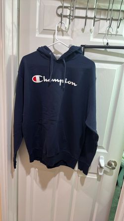 Large men’s champion blue hoodie