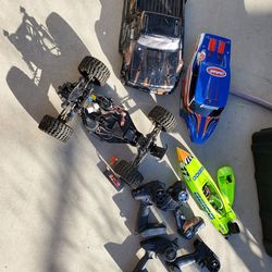Rc truck lot with rc boat brushless take all MUST deal $80