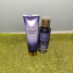 Victoria Secret Lotion 8.oz And Mist 8.4oz  Midnight Bloom (Moon Flower,creamy Woods, Star- Crossed Lover