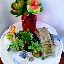 Arts & Crafts: Assortment Of  Decor Rocks/succulents/Miniature  Ornaments 