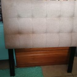 Headboard - Twin - Tufted Beige Fabric - $20 obo - Like New