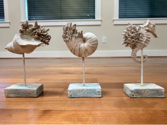 Sea Creatures Porous Sparkling Sculptures (Set of 3)