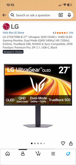 SELLING LG OLED MONITOR DUAL MODE 540hz 1440p / 720hz FHD FOR 600$!!