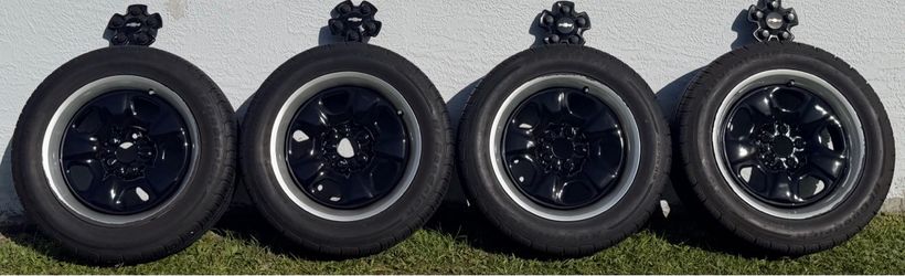 CHEVROLET CAMARO BLACK STEEL WHEEL RIM SET W TIRES OEM