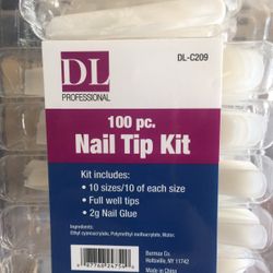DL Professional Nail Tips 100pc Acrylic & Gel Nail Artist Salon 