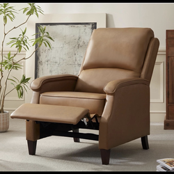 Sillón reclinable,  de cuero con reposabrazos suave, con respaldo ajustable y soporte lumbar, sofá individual para adultos, silla de descanso para sal