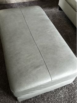 Leather ottoman from Ashley’s Furniture