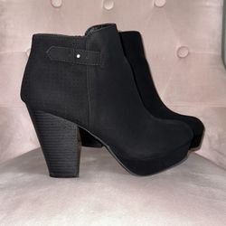 black wedge heel/boots 