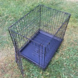 Small 24"L x 18"W x 20"H Wire Metal Dog Training Kennel Crate Carrier