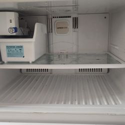 Antique Items and refrigerator 