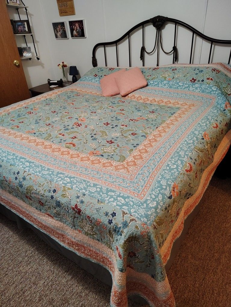 King Size Bed With Box Springs And Headboard