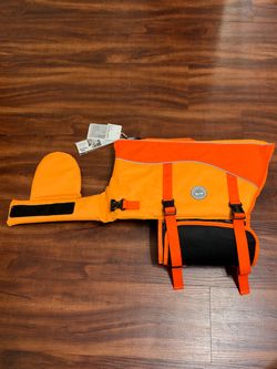 Dog Life Vest Front Float Dog Swim Vest, XL, Bright Orange