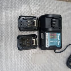 OEM. Makita  Charger  DC10WD And Two Batteries  12v