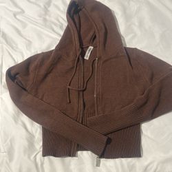Brown Zip Up Hoodie