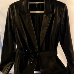 Asymmetrical Vegan Leather Jacket 