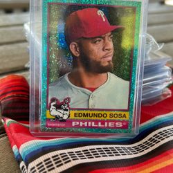 2025 Topps Heritage Light Blue Sparkle #250 Edmundo Sosa Philadelphia Phillies