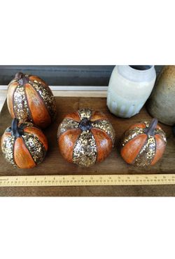 Fall Halloween Set Of Four Pumpkins