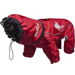 DOGHELIOS 'Weather-King' Windproof Waterproof and Insulated Adjustable Full Bodied Pet Dog Jacket Coat w/ Heat Retention Technology, Medium, Red