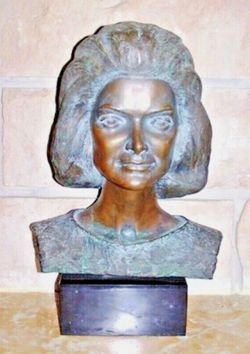 1968 Signed Judy Schwabacher bronze of Jackie Onasis