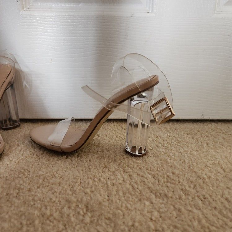 Just Fab Clear Heels