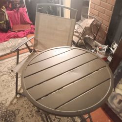 Metal Table And Chair Set