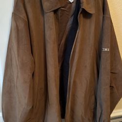 Cutter & Buck Real Suede Jacket   Men’s 3 X-Large. Perfect Condition.  Light Brown Color