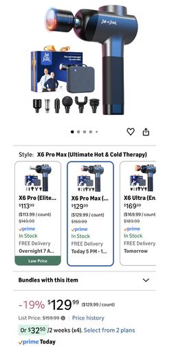 New Bob And Brad X6 Pro Massage Gun Hot And Cold