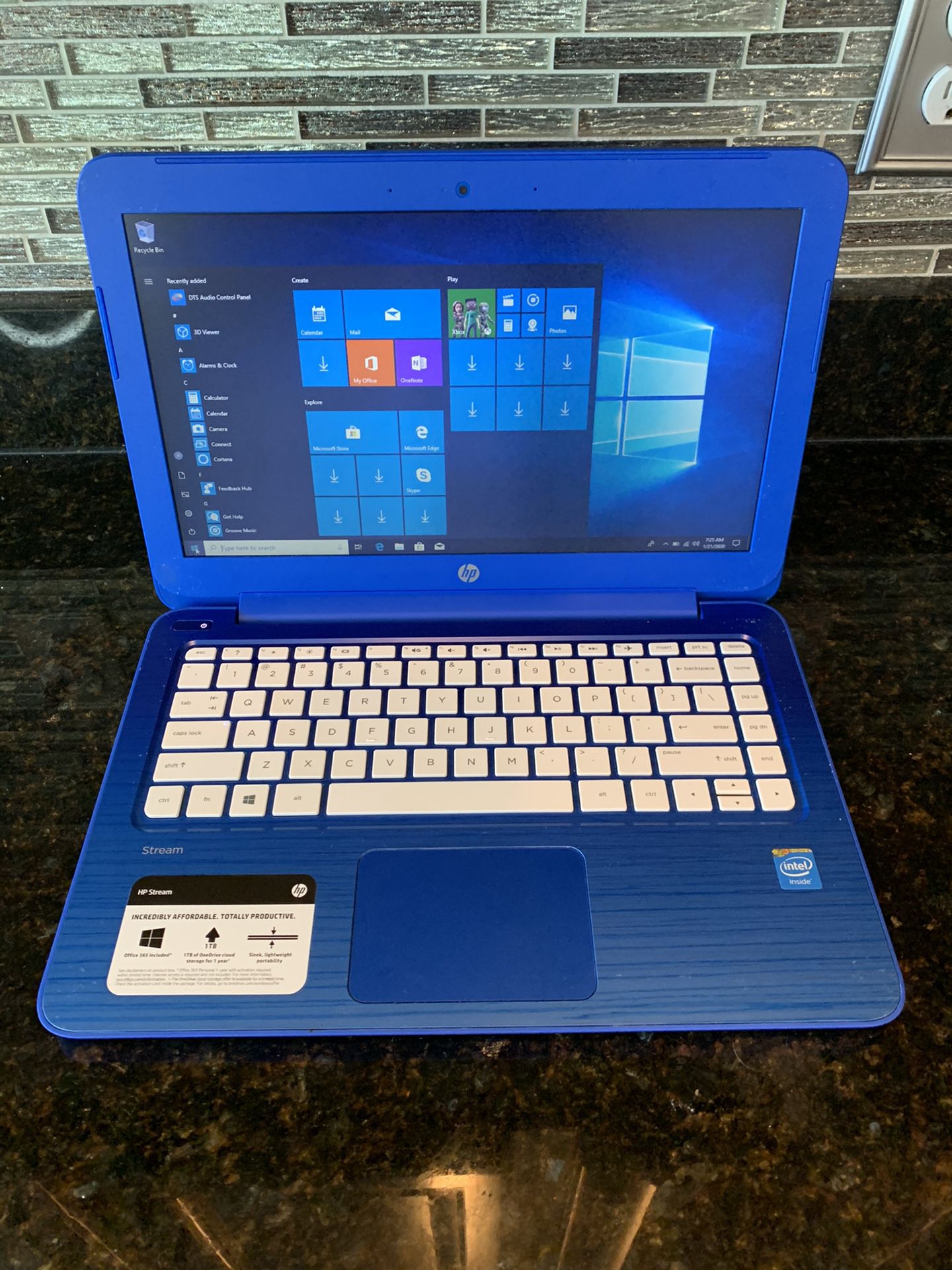 11.6” HP Stream Notebook 13 Laptop with HDMI, Webcam, Windows 10 and Microsoft Office