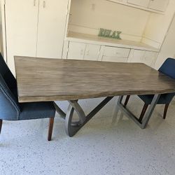 Modern "live edge" Wood Dining Table