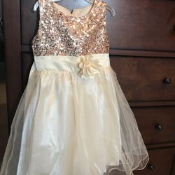 New Gold sequence girls dress.