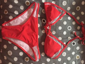 Brand new red mesh bikini
