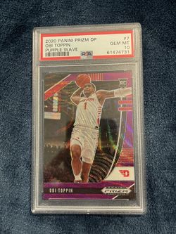 2020 Panini Prizm Draft Picks Purple Wave Obi Toppin #7 PSA 10