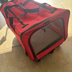 Small Foldable Pet Rolling Crate 