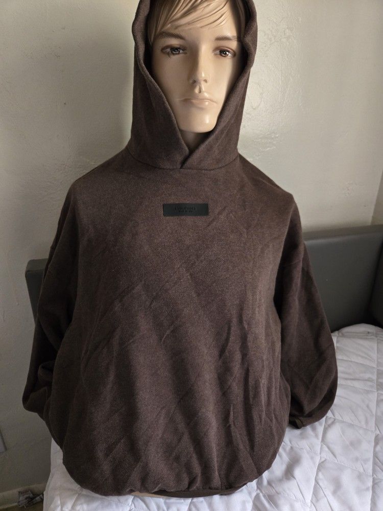 Fear Of God Essentials Hoodie Heather Brown Size S 