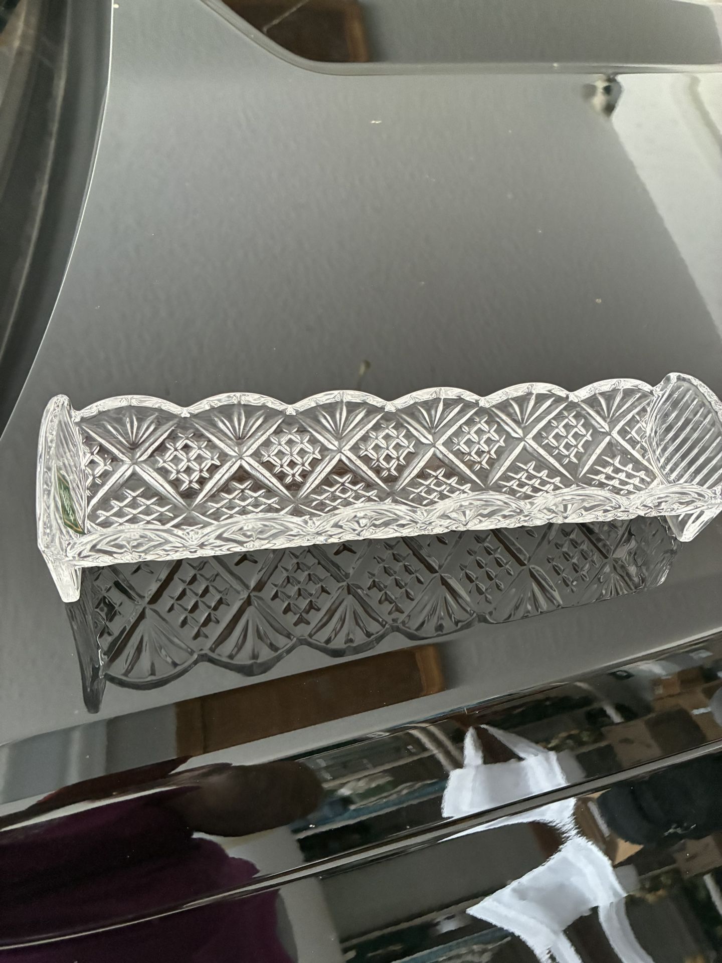 Reduced Price. Dublin Crystal Cracker Tray Excellent Condition.