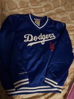 Los Angeles Dodgers Mitchell & Ness Royal Blue Satin Pullover JackeT $75 XL