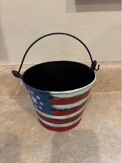 USA AMERICA metal container decoration NEW– Memorial Day – Fourth of July