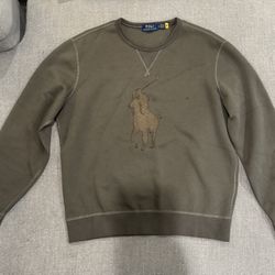 Polo Ralph Lauren Leather-Pony Double-Knit Sweatshirt
