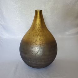 Large Metallic Ombre Mercury Glass Vase – Gold to Charcoal Gradient