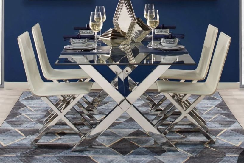 Modern Z Gallerie “Axis” Dining Table + Chairs
