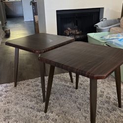 Wooden End Tables - Set Of 2